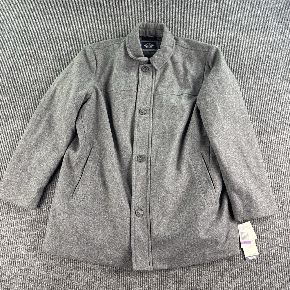 NWT Dockers Coat Men XXL Gray Wool Blend Single Breasted Winter Jacket
